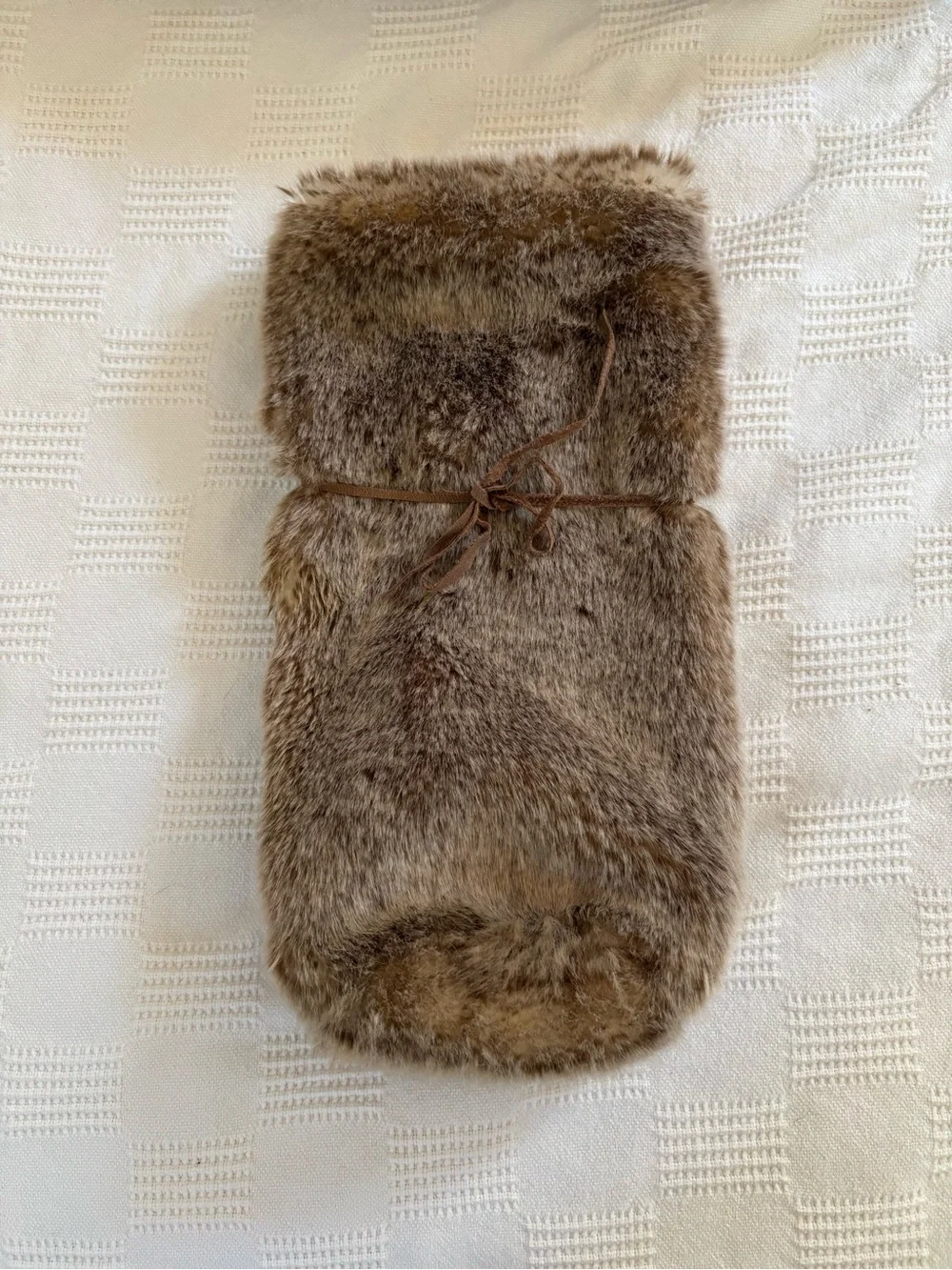 Restoration Hardware Faux Fur Wine Bag